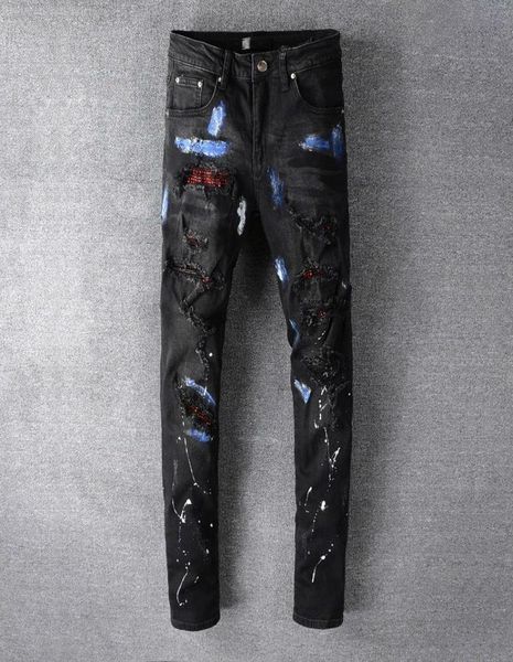 high street fashion brand black hole patch red diamond elastic slim leg jeans pantalon homme bootcut jeans for men hombre7451626, Blue
high street fashion brand black hole patch red diamond elastic slim leg jeans pantalon homme bootcut jeans for men hombre7451626, Blue