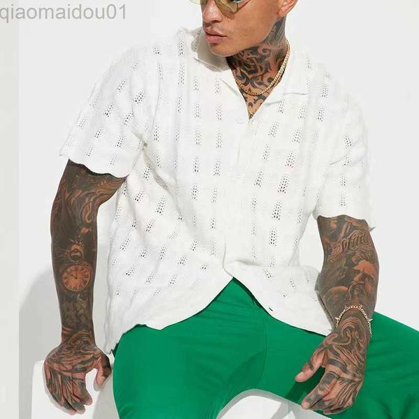 men's casual shirts men casual polo shirts spring summer solid jacquard button cardigan short sleeve knitting casual oversized men clo, White;black
men's casual shirts men casual polo shirts spring summer solid jacquard button cardigan short sleeve knitting casual oversized men clo, White;black