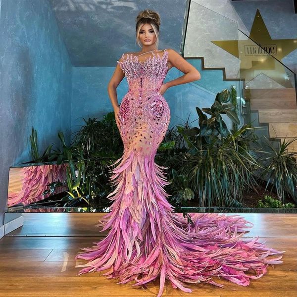 pink mermaid prom dresses sleeveless v neck 3d lace appliques sequins beaded floor length celebrity formal feather train evening d327g, Black
pink mermaid prom dresses sleeveless v neck 3d lace appliques sequins beaded floor length celebrity formal feather train evening d327g, Black