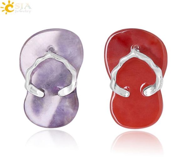 csja women slipper shoe pendant natural stone tiger eye red agate aventurine crystal quartz summer sandals pendants jewelry for gi4704121, Bronze;silver
csja women slipper shoe pendant natural stone tiger eye red agate aventurine crystal quartz summer sandals pendants jewelry for gi4704121, Bronze;silver