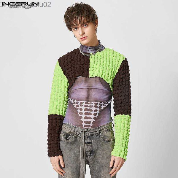 men's sweaters men's t-shirt spliced o-neck long sleeve street clothing 2023 bubble loose casual crop fashion men's s-5xl z23, White;black
men's sweaters men's t-shirt spliced o-neck long sleeve street clothing 2023 bubble loose casual crop fashion men's s-5xl z23, White;black