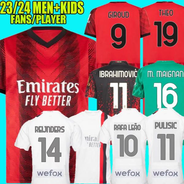 23/24 ac milans ibrahimovic giroud soccer jerseys 2023 away pulisic theo tonali 4th shirt romagnoli rafa leao s.castillejo reijnders saelema, Black;yellow
23/24 ac milans ibrahimovic giroud soccer jerseys 2023 away pulisic theo tonali 4th shirt romagnoli rafa leao s.castillejo reijnders saelema, Black;yellow