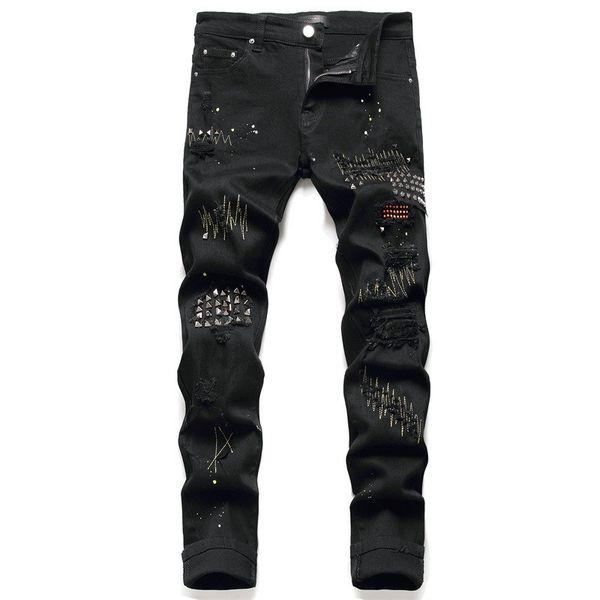 30% off~men's jeans mens jeans distressed motorcycle biker jean graffiti rock skinny slim ripped hole letter printing denim pants, Blue
30% off~men's jeans mens jeans distressed motorcycle biker jean graffiti rock skinny slim ripped hole letter printing denim pants, Blue