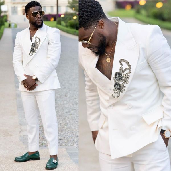 beach mens wedding tuxedos men white double breasted appliques custom groom prom wear pants suits 2 pieces, Black;gray
beach mens wedding tuxedos men white double breasted appliques custom groom prom wear pants suits 2 pieces, Black;gray