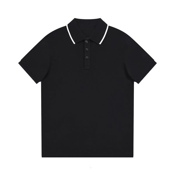 men's polos letter lapel embroidered fashion personality polo shirt 230720, White;black
men's polos letter lapel embroidered fashion personality polo shirt 230720, White;black