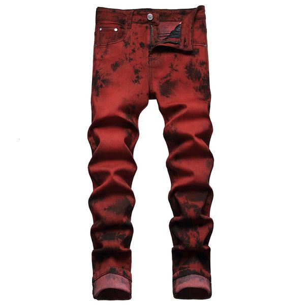 men's jeans rock punk style men stretch denim brick red slim straight pants streetwear trousers red jeans for boyfriend 230720, Blue
men's jeans rock punk style men stretch denim brick red slim straight pants streetwear trousers red jeans for boyfriend 230720, Blue