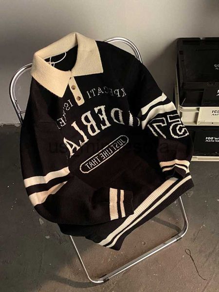 men's sweaters gmiixder american retro lapel sweater men hip hop vintage street letter pullover grunge punk preppy striped racing j2307, White;black
men's sweaters gmiixder american retro lapel sweater men hip hop vintage street letter pullover grunge punk preppy striped racing j2307, White;black