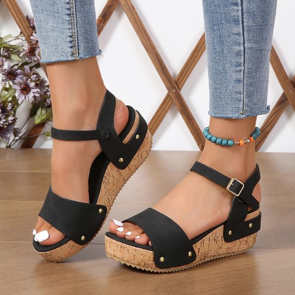 sandals shoes for women buckle strap womens casual summer wedges platform zapatos mujer 230720, Black
sandals shoes for women buckle strap womens casual summer wedges platform zapatos mujer 230720, Black
