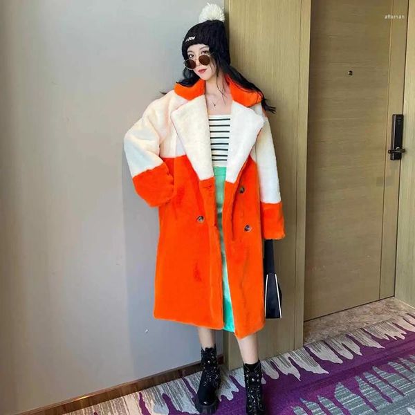 women's fur autumn winter matching rex jacket overcoat loose long thick warm parker coat mao outwear, Black
women's fur autumn winter matching rex jacket overcoat loose long thick warm parker coat mao outwear, Black