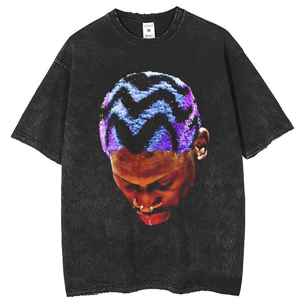 rodman basketball short sleeve t-shirt men's and women's fashion brand oversized hip hop half sleeve wash stir fried snowflake t-s, White;black
rodman basketball short sleeve t-shirt men's and women's fashion brand oversized hip hop half sleeve wash stir fried snowflake t-s, White;black