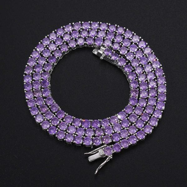 tennis chain for women 4mm inlaid with 1 row of purple zircon women's necklaces hip hop links chain necklace jewelry, Black
tennis chain for women 4mm inlaid with 1 row of purple zircon women's necklaces hip hop links chain necklace jewelry, Black