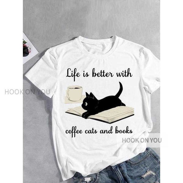 summer new short sleeve t-shirt mother's day collection black cat print short sleeve top, White
summer new short sleeve t-shirt mother's day collection black cat print short sleeve top, White