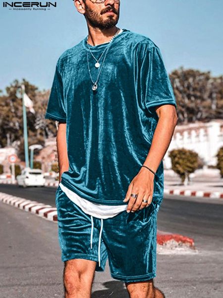 men's tracksuits men sets velour solid color oneck short sleeve t shirt drawstring shorts streetwear men casual suits incerun s5xl 7 23, Gray
men's tracksuits men sets velour solid color oneck short sleeve t shirt drawstring shorts streetwear men casual suits incerun s5xl 7 23, Gray