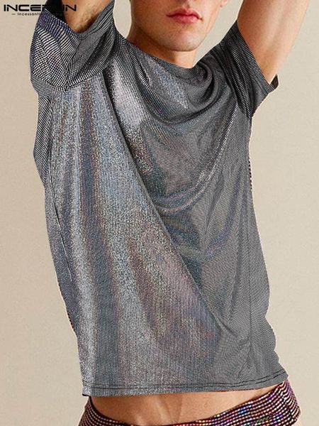 men's tshirts incerun american style men glitter coated camiseta fashion casual male allmatch shortsleeved tshirts s5xl 230720, White;black
men's tshirts incerun american style men glitter coated camiseta fashion casual male allmatch shortsleeved tshirts s5xl 230720, White;black