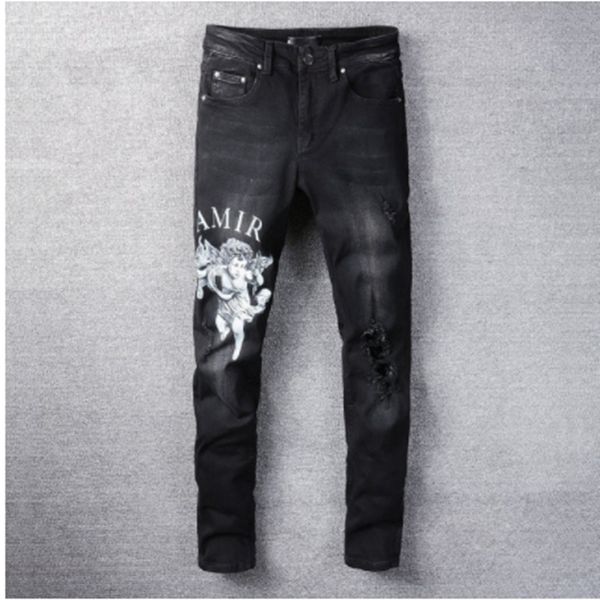 black letter angel printing slim jeans mens jeans skinny streetwear motorcycle pants hip hop men los hombres #08, Blue
black letter angel printing slim jeans mens jeans skinny streetwear motorcycle pants hip hop men los hombres #08, Blue