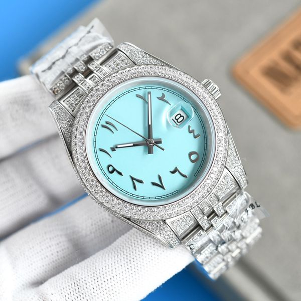6 types mens luxury diamonds watch silver cz stones watches blue dial arabic numerals automatic 41mm waterproof 904l sapphire with box, Slivery;brown
6 types mens luxury diamonds watch silver cz stones watches blue dial arabic numerals automatic 41mm waterproof 904l sapphire with box, Slivery;brown