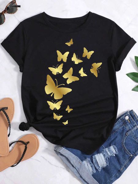 t-shirt large butterfly print pattern women's short sleeve men's and women's, White
t-shirt large butterfly print pattern women's short sleeve men's and women's, White
