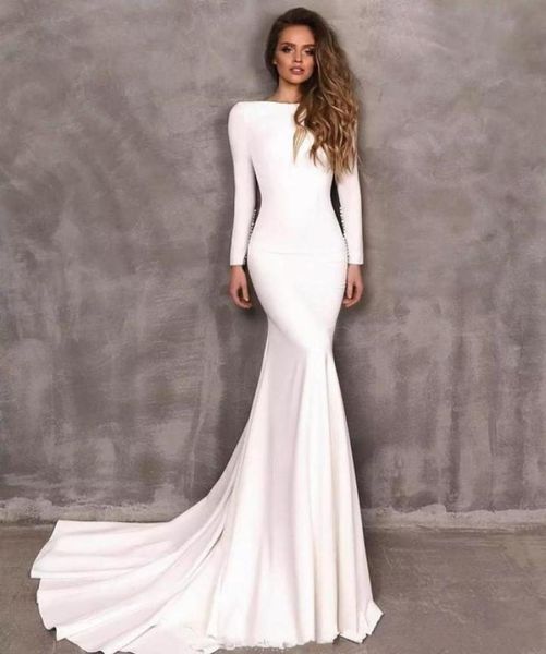2020 vintage berta mermaid wedding dresses stretch satin long sleeve backless bridal gowns vestidos de novia wedding dress custom 1817288, White
2020 vintage berta mermaid wedding dresses stretch satin long sleeve backless bridal gowns vestidos de novia wedding dress custom 1817288, White