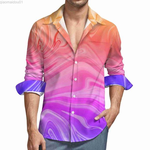 men's casual shirts blue pink ombre shirt men gradient abstract print casual shirts autumn street graphic blouses long sleeve fashion o, White;black
men's casual shirts blue pink ombre shirt men gradient abstract print casual shirts autumn street graphic blouses long sleeve fashion o, White;black