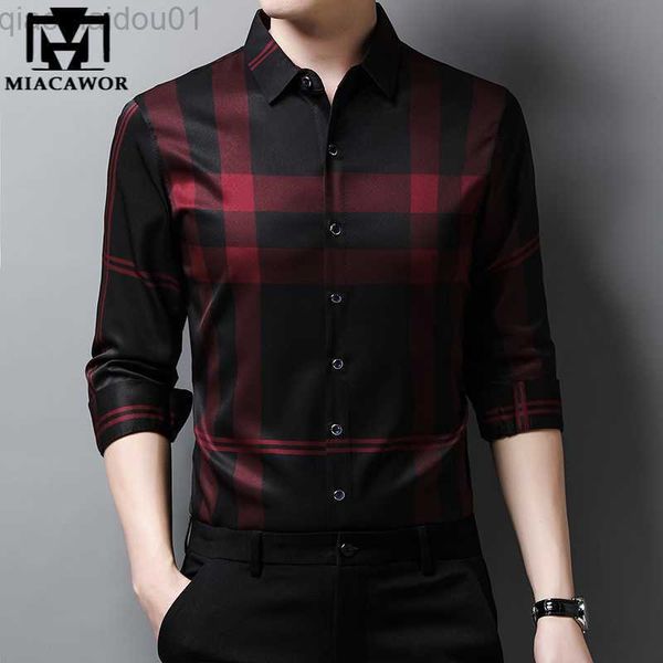 men's casual shirts new men shirts slim fit silk dress shirt spring long sleeve casual plaid shirts camisa masculina c728 l230721, White;black
men's casual shirts new men shirts slim fit silk dress shirt spring long sleeve casual plaid shirts camisa masculina c728 l230721, White;black