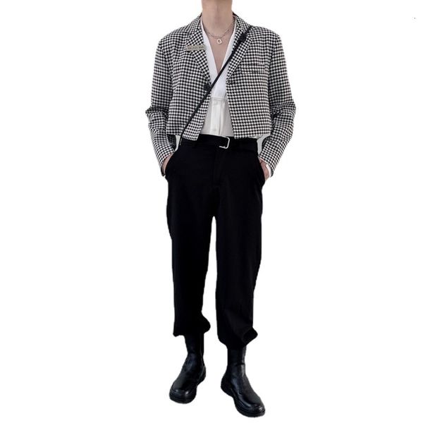 men's suits blazers spring korean version of the network red small short thousand bird lattice suit jacket man 230720, White;black
men's suits blazers spring korean version of the network red small short thousand bird lattice suit jacket man 230720, White;black