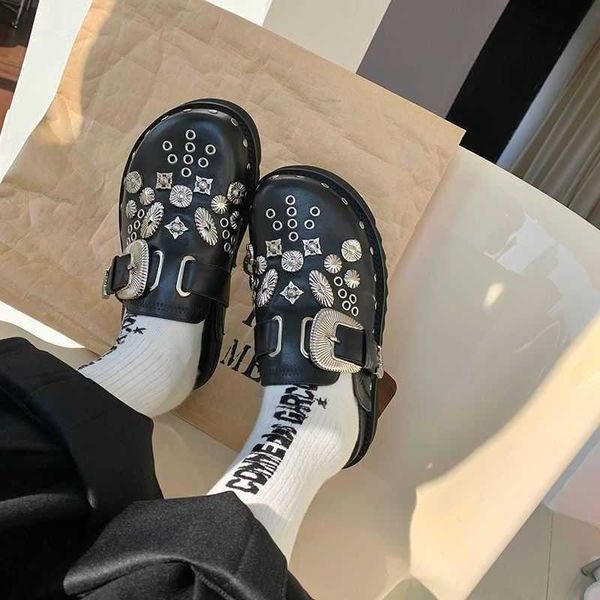 sandal summer women slippers platform rivets punk rock leather mules creative metal fittings casual party shoes female outdoor slides 230302, Black
sandal summer women slippers platform rivets punk rock leather mules creative metal fittings casual party shoes female outdoor slides 230302, Black