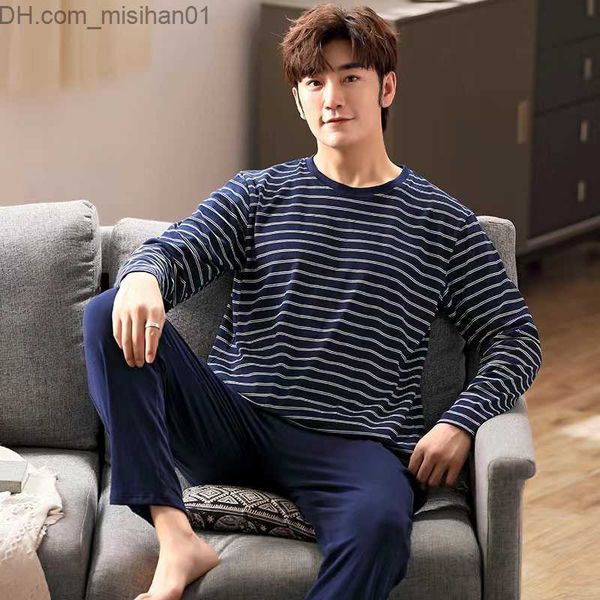 men's sleepwear new men's cotton long sleeved striped spring/summer men's youth winter pajamas 2-piece set z230721, Black;brown
men's sleepwear new men's cotton long sleeved striped spring/summer men's youth winter pajamas 2-piece set z230721, Black;brown