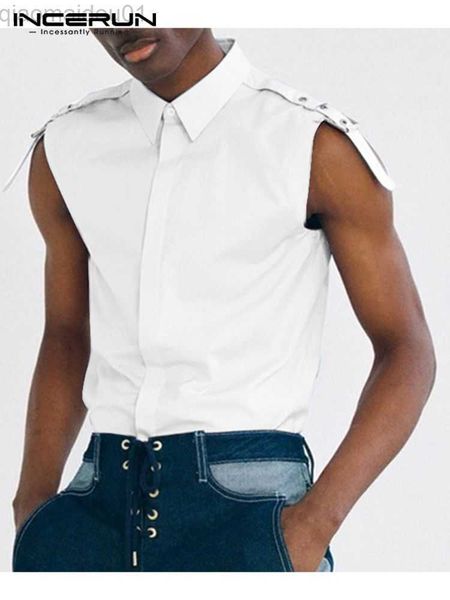 men's casual shirts men shirt brand solid color lapel sleeveless fashion camisa masculina 2023 button streetwear casual men clothing s-, White;black
men's casual shirts men shirt brand solid color lapel sleeveless fashion camisa masculina 2023 button streetwear casual men clothing s-, White;black