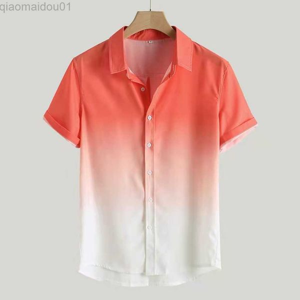 men's casual shirts 2022 summer men's gradient dyed hawaiian shirt lapel collar color matching casual short sleeve shirts cool thi, White;black
men's casual shirts 2022 summer men's gradient dyed hawaiian shirt lapel collar color matching casual short sleeve shirts cool thi, White;black