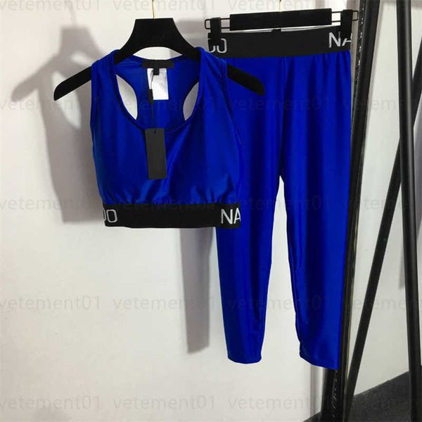 designer yoga workout two piece set lady tracksuit letter webbing waist tank stretchy skinny sweatpants summer navy blue sweatsuit
designer yoga workout two piece set lady tracksuit letter webbing waist tank stretchy skinny sweatpants summer navy blue sweatsuit