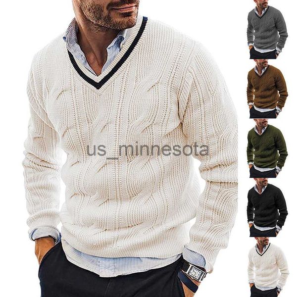 men's sweaters v neck knit sweater men fashion slim long sleeved pullover 2022 autumn winter new male knit men's clothing j230721, White;black
men's sweaters v neck knit sweater men fashion slim long sleeved pullover 2022 autumn winter new male knit men's clothing j230721, White;black