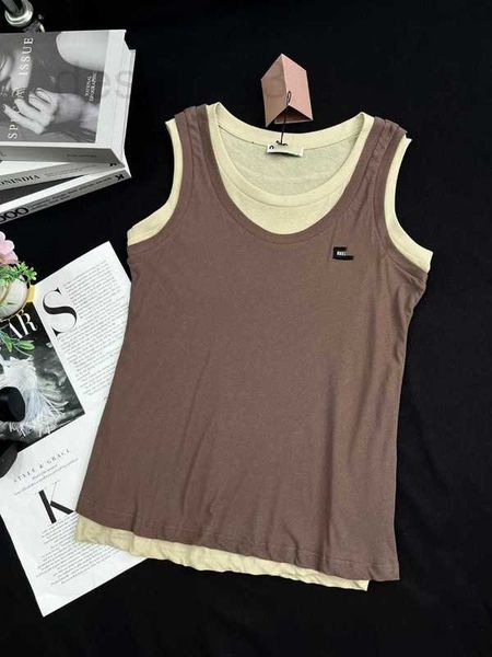 women's tanks & camis designer summer new lazy style casual versatile slim and age reducing fake two piece contrast labeled sleeveless, White
women's tanks & camis designer summer new lazy style casual versatile slim and age reducing fake two piece contrast labeled sleeveless, White