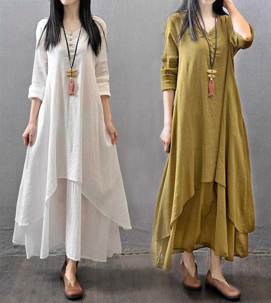 spring summer women long cotton linen dress white plus size false two pieces oneck maxi dresses office casual loose4475390, Black;gray
spring summer women long cotton linen dress white plus size false two pieces oneck maxi dresses office casual loose4475390, Black;gray