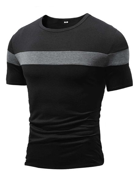 men's fashion men's color block t-shirt, White;black
men's fashion men's color block t-shirt, White;black