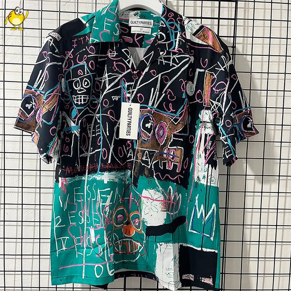 mens casual shirts summer graffiti cartoon comic print men woman wacko maria shirt hawaii 230720, White;black
mens casual shirts summer graffiti cartoon comic print men woman wacko maria shirt hawaii 230720, White;black