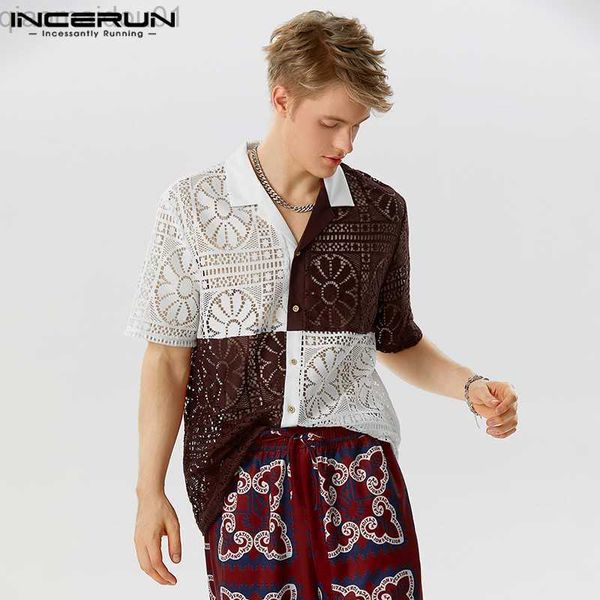 men's casual shirts men shirt mesh patchwork transparent lapel short sleeve loose men clothing summer 2023 vacation casual camisas s-5x, White;black
men's casual shirts men shirt mesh patchwork transparent lapel short sleeve loose men clothing summer 2023 vacation casual camisas s-5x, White;black