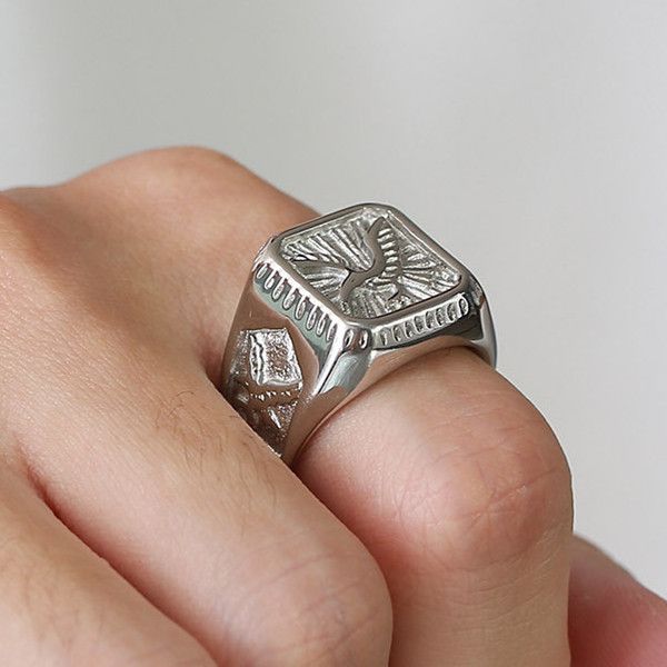 vintage mens ring stainless steeel eagle design rings jewelry gift for men women boyfriend girlfriend yw387rc-436g, Silver
vintage mens ring stainless steeel eagle design rings jewelry gift for men women boyfriend girlfriend yw387rc-436g, Silver