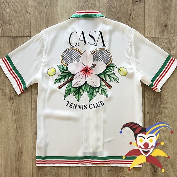 mens casual shirts silk casablanca shirt springsummer tshirt 230720, White;black