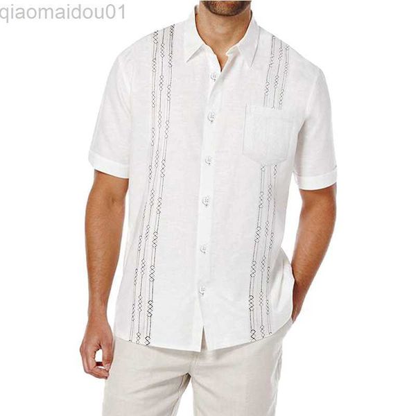 men's casual shirts mens guayabera shirts casual button down short sleeve linen cotton cuban camp beach embroidery shirt men camisa ma, White;black
men's casual shirts mens guayabera shirts casual button down short sleeve linen cotton cuban camp beach embroidery shirt men camisa ma, White;black