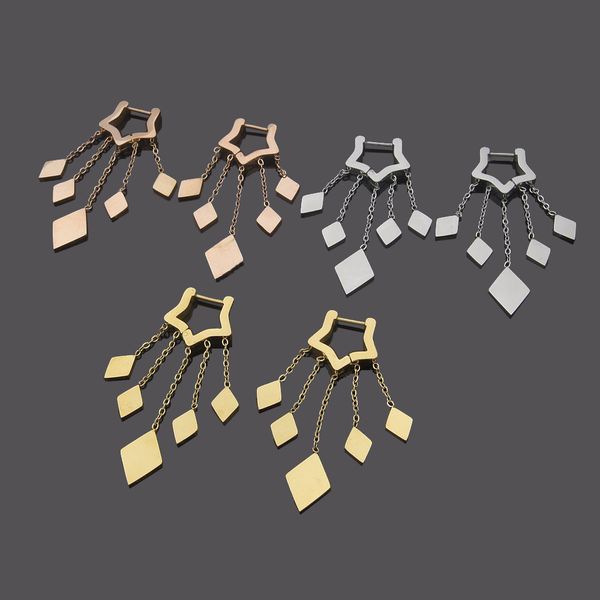 titanium steel jewelry wholesale hollow star ear buckle hanging diamond tassel earrings, Golden;silver
titanium steel jewelry wholesale hollow star ear buckle hanging diamond tassel earrings, Golden;silver