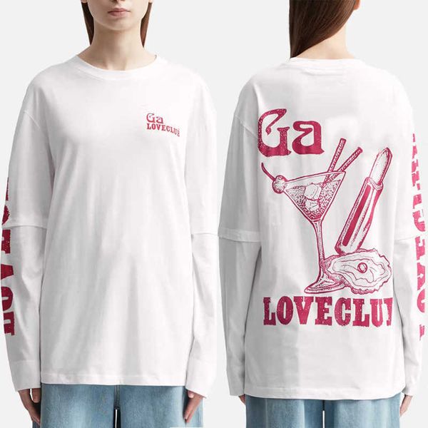 23ss gan women designer t shirt pullover white decorated with red print pattern letter back pattern fashion long sleeve beach round neck cot
23ss gan women designer t shirt pullover white decorated with red print pattern letter back pattern fashion long sleeve beach round neck cot