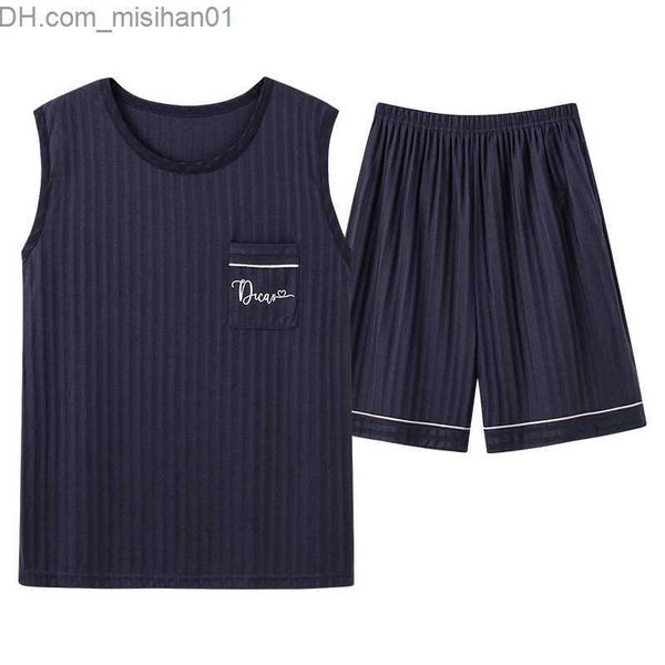 men's sleepwear summer new knitted cotton sleeveless men's pajama set men's pajama set men's pajama large l-5xl z230721, Black;brown
men's sleepwear summer new knitted cotton sleeveless men's pajama set men's pajama set men's pajama large l-5xl z230721, Black;brown