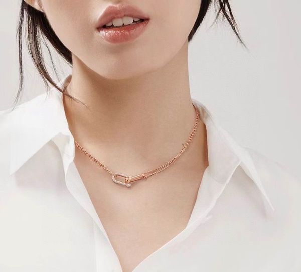 2023 lovely cute pendant necklaces long rose gold thin stainless steel chain diamonds crystal joint rings design women necklace with dust ba, Silver
2023 lovely cute pendant necklaces long rose gold thin stainless steel chain diamonds crystal joint rings design women necklace with dust ba, Silver