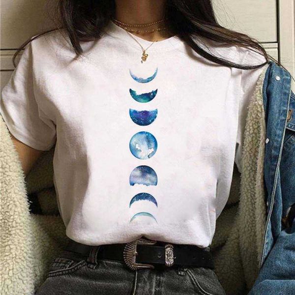 new women's creative planet print pattern round neck loose summer short sleeve t-shirt top, White
new women's creative planet print pattern round neck loose summer short sleeve t-shirt top, White