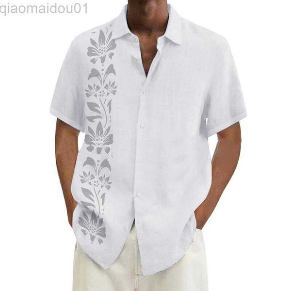 men's casual shirts spring new men's ramie casual temperament printed short-sleeved shirt l230721, White;black
men's casual shirts spring new men's ramie casual temperament printed short-sleeved shirt l230721, White;black