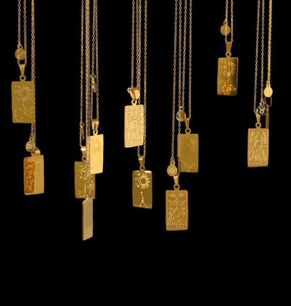 fashion jewelry 18k gold plated tarot card double side 12 zodiac pendant horoscope star necklace staineless steel constellation ac3307936, Silver
fashion jewelry 18k gold plated tarot card double side 12 zodiac pendant horoscope star necklace staineless steel constellation ac3307936, Silver