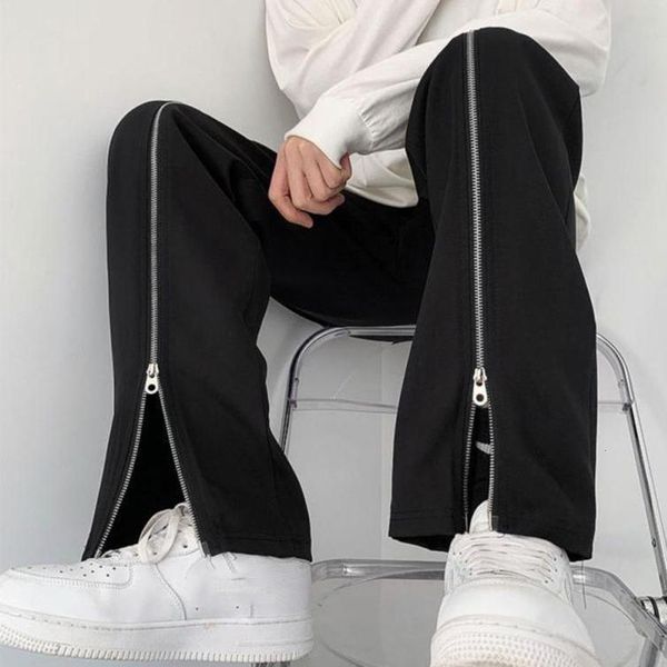 men s pants korean zipper design trendy men straight casual chic black trousers personalized high street male 230721
men s pants korean zipper design trendy men straight casual chic black trousers personalized high street male 230721