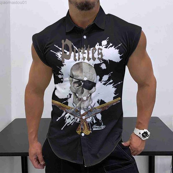 men's casual shirts 2023 summer new men's sleeveless shirt fashion street leisure beach holiday party fashion skull hd 3d print qu, White;black
men's casual shirts 2023 summer new men's sleeveless shirt fashion street leisure beach holiday party fashion skull hd 3d print qu, White;black