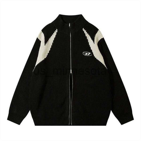 men's sweaters contrast paneled sweater mens streetwear cardigan knitted sweater autumn winter loose casual letter embroidery zipper ou, White;black
men's sweaters contrast paneled sweater mens streetwear cardigan knitted sweater autumn winter loose casual letter embroidery zipper ou, White;black