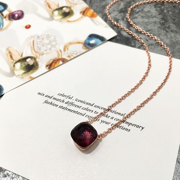 rose gold necklace suitable for women's gatherings candy crystal pendant necklace jewelry, Silver
rose gold necklace suitable for women's gatherings candy crystal pendant necklace jewelry, Silver